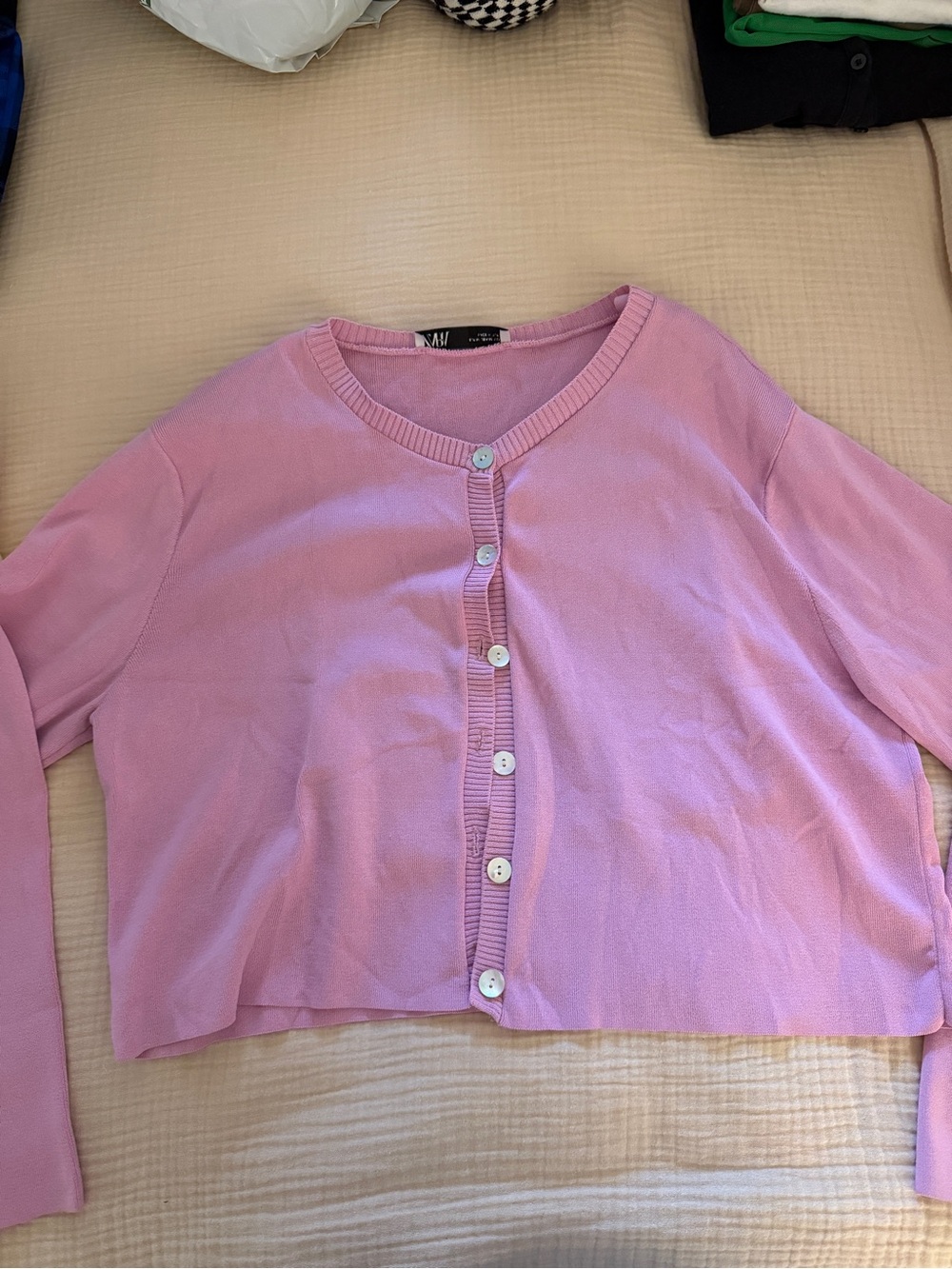 Zara Light Pink Button-Front Cardigan Set